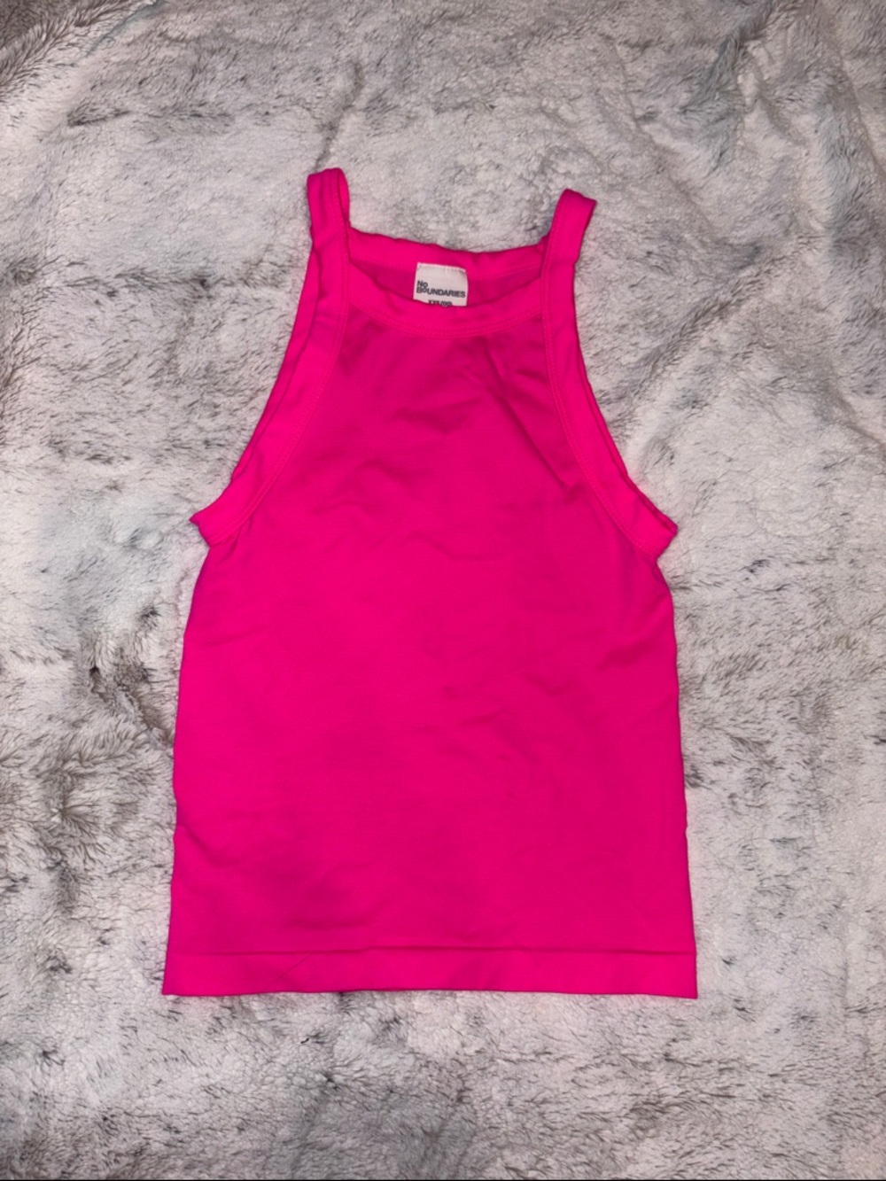 No Boundaries Hot Pink Ribbed Tank Top